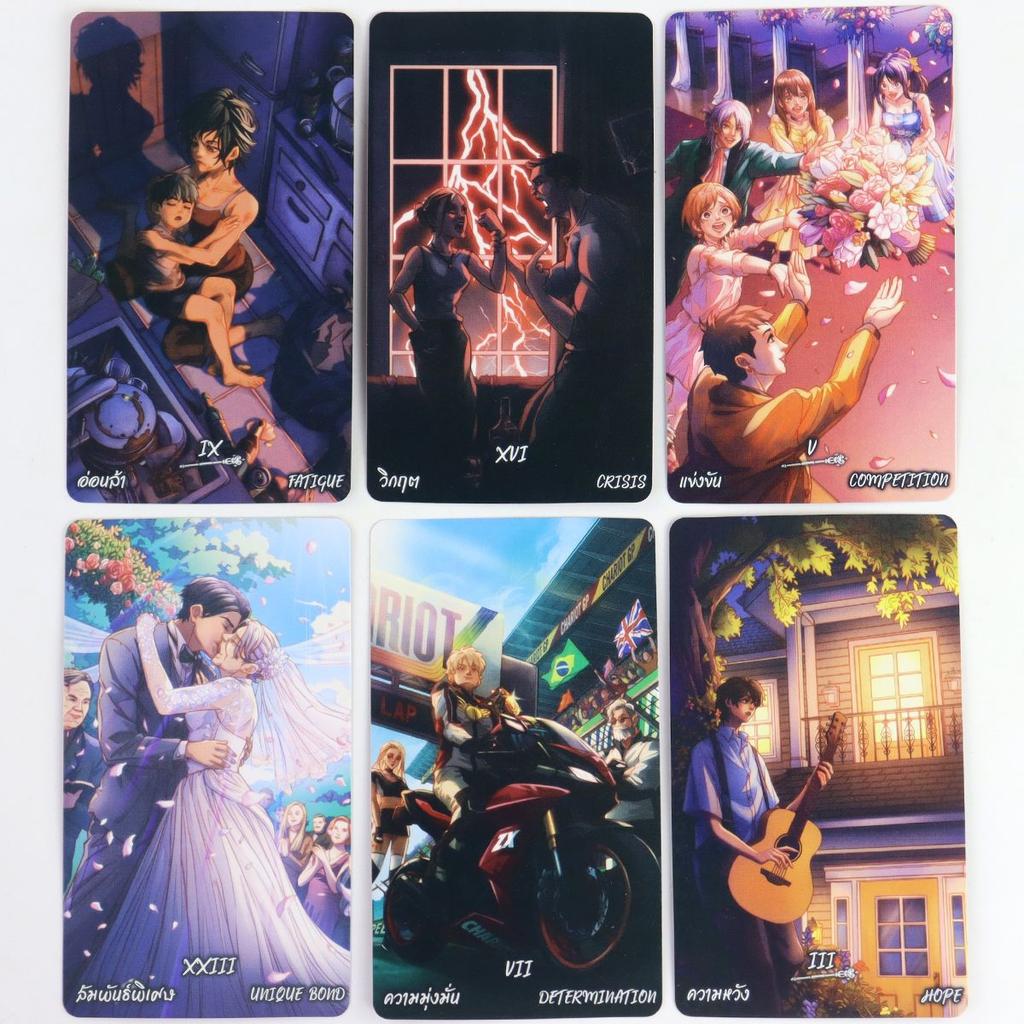 10.3*6cm Lucky In Love Tarot Deck 78 Pcs Cartoon Tarot Cards Based On Rider Waite System Anime Themed