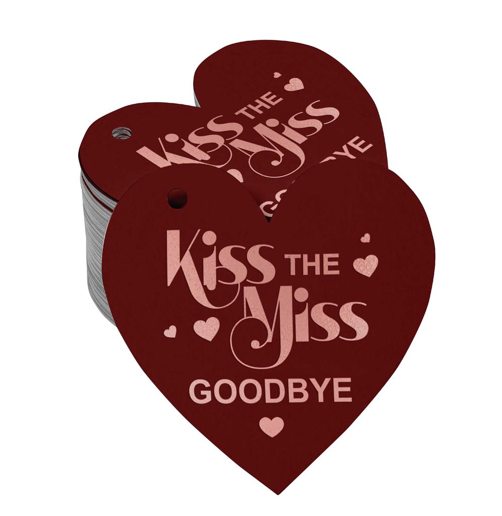 Inkdotpot 100 шт. в упаковке. Бирка из настоящей серебряной фольги с поцелуем «Мисс на прощание» на девичник.