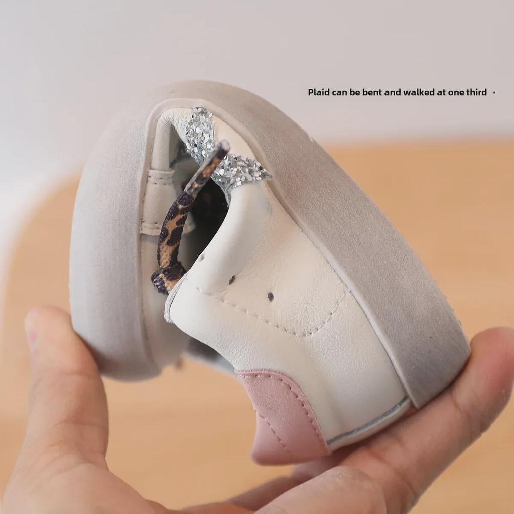 2007 г. Повседневные туфли для девочек с золотисто-розовыми звездами и пайетками, с мягкой подошвой