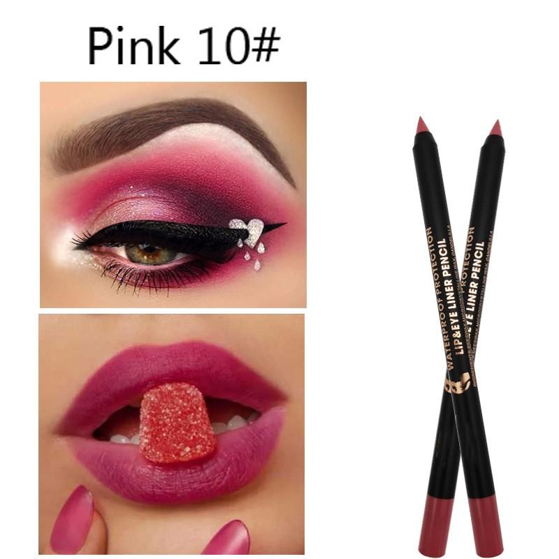 Двухцветный карандаш для губ, бархатная матовая помада, ручка для макияжа глаз, ручка для теней для век, прочный водонепроницаемый легкий легкий макияж, карандаш для бровей