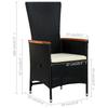 Garden Chairs 2 pcs with Cushions Poly Rattan Black