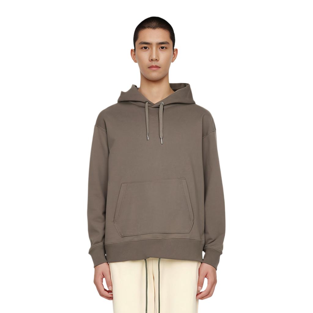 Uniqlo Однотонная толстовка с капюшоном и карманом-кенгуру Мужская толстовка Хаки 437317-33