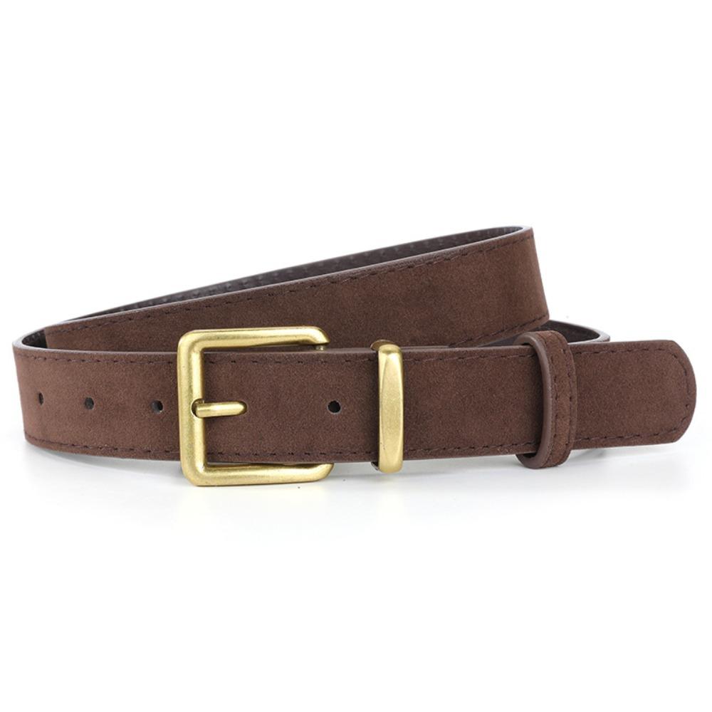 Trendy Pin buckle Suede Leather Belt Luxury Design Casual Business Waist Belt Retro Waistband For Women