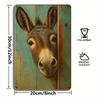 Vintage Donkey Wall Art - 19.81x29.97cm Rustic Metal Sign with Wooden Door Design for Western & Farmhouse Decor