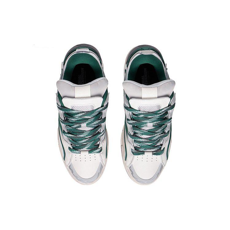 Li Ning Wave Золотая Кожа Спортивные Нескользящие Амортизирующие Износостойкие Низкие Скейтборд Кроссовки Мужские AECS073-2