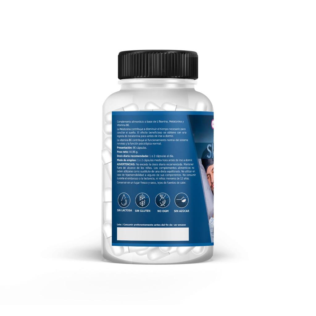 Здоровый Фьюжн Мелатонин 1,5 мг | L-теанин и витамин B6 | Устраняет бессонницу и нарушения сна | 90 капсул.