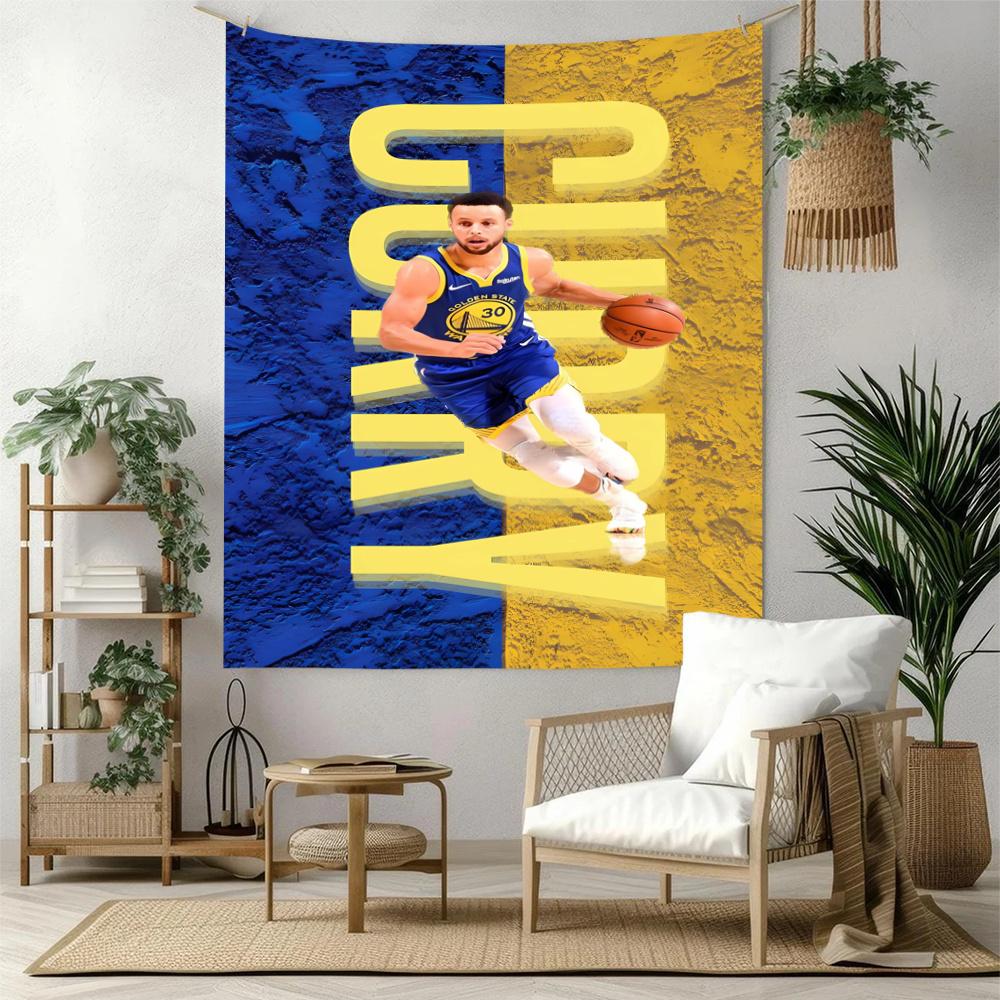 Golden State Warriors Player Retro Tapestry Rustic Farmhouse Great For Living Room Bedroom Dorm Wall Versatile Decor Tasseled Design Gift For Birthday