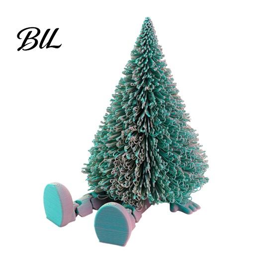 Playable Desktop Ornaments Christmas Tree Figure, Flexible Movable Joints 3D Printed Customizable Poseable Figures Ornament, Creative Festive