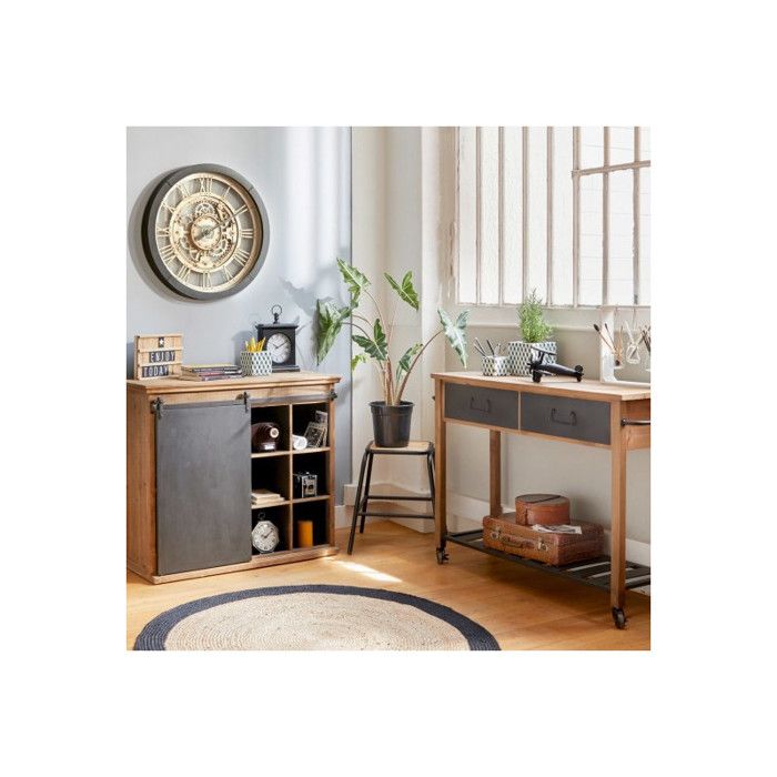 Tapis rond jute bord noir ou blanc diamètre 120 cm Atmosphera - Noir