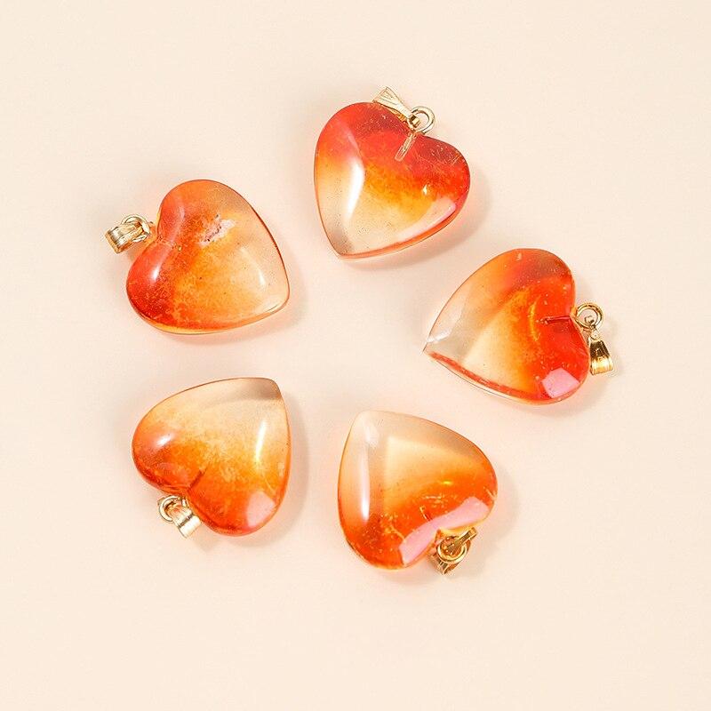 1pcs 20mm Glass Heart Shape Charm Pendant Hanging Wedding Decor Supplies Lovely Jewelry Necklace Accessories Decoration Crafts