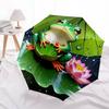 Frog on Lotus Leaf with Umbrella Waterproof Phone Case CoverUmbrella with Cute Design,Portable 3-Fold Compact Umbrella for Men&Women,Valenti