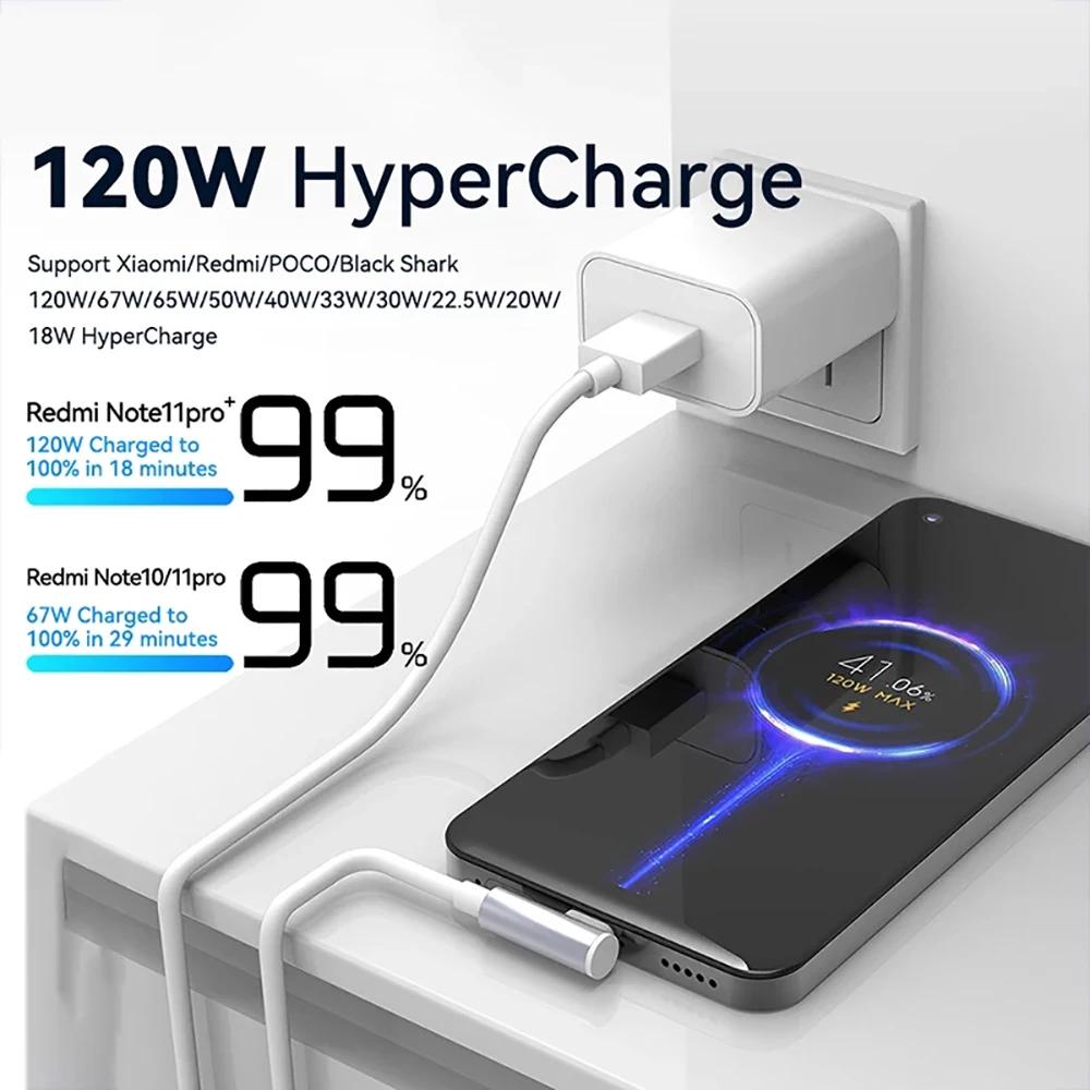 Быстрозарядный кабель USB Type C 111 Вт 6 А с изгибом под 90 градусов для Xiaomi Mi 11 11 11 Ultra Redmi Note 11 Turbo Poco X1 Pro