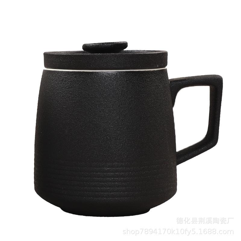Японская сувенирная чашка для чая высокого класса с разделением чая, керамическая чашка из черной глины, офисная подарочная чашка