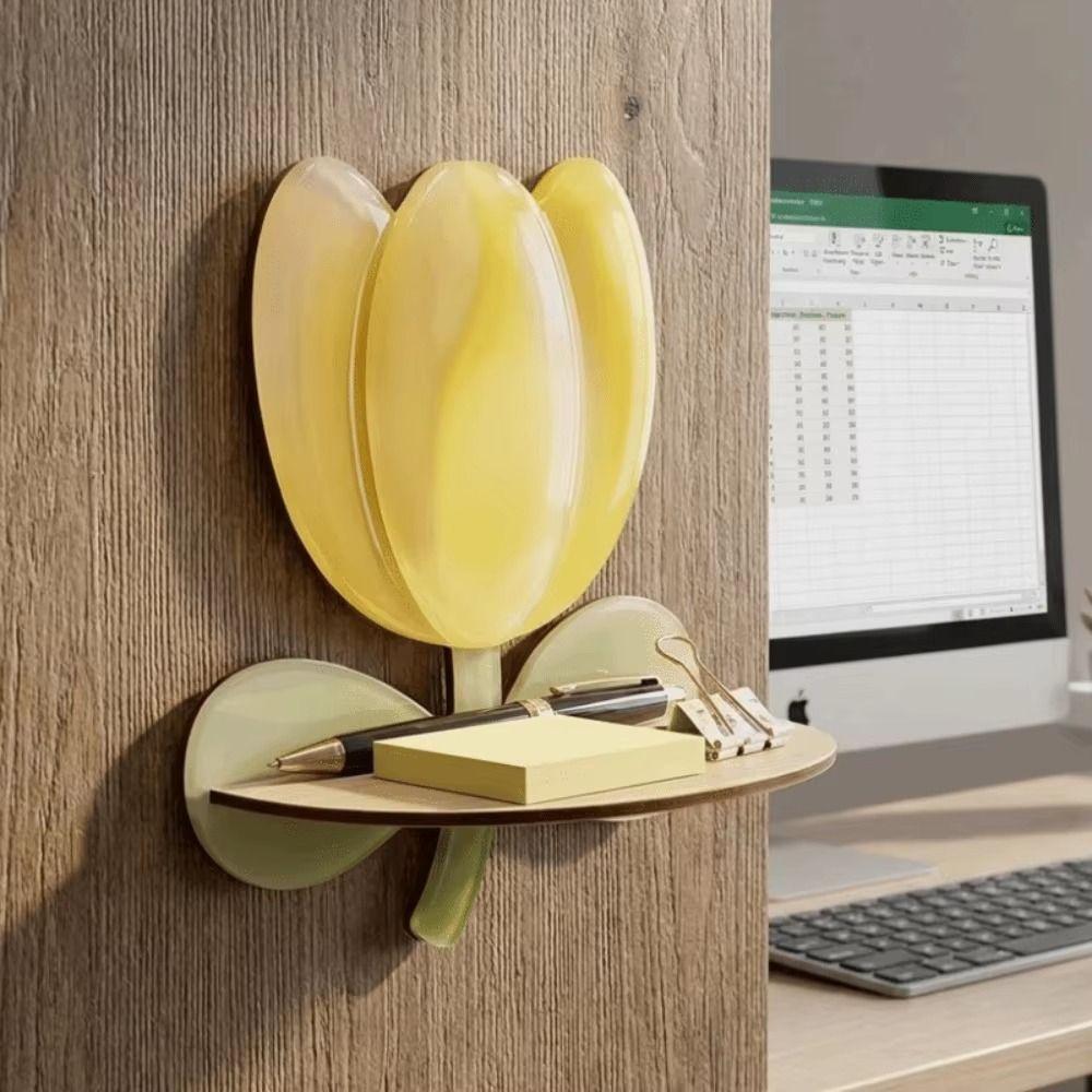 Wood Flower Wall Shelf Flower Shape Decorative Wall Shelf Gifts Display Rack  Room Decoration