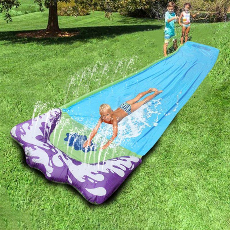 PVC Single Inflatable Water Slide Racer Pool Kids Summer Park Backyard Play Fun Outdoor Slip Slide Wave Rider Water