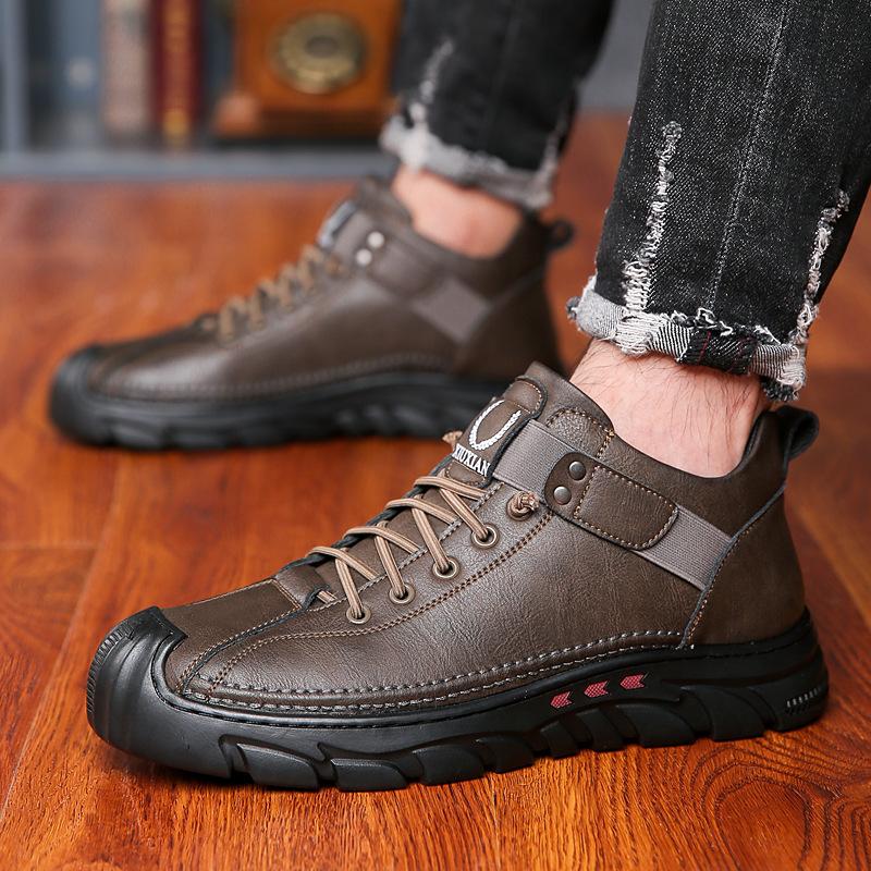 Wool Cotton Boots Winter Men's Cotton Shoes Velvet Warm High Top Thickened Large Cotton Shoes Snow Boots Leather Boots Men's Wholesale