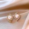 Elegant Snake-shaped Pearl Earrings with Micro-inlaid Zircon - Luxurious and Chic Internet Celebrity Style