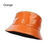 Retro Fashion PU Leather Cotton Reversible Sun Hat Fishing Hat Bucket Hat Fisherman Hat