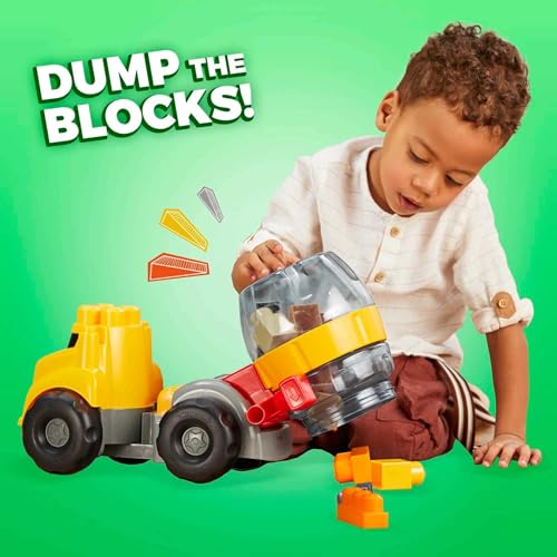 Mega Bloks Грузовик-бетономешалка CAT (9 штук) для возраста от 1 года и старше (GFG11)