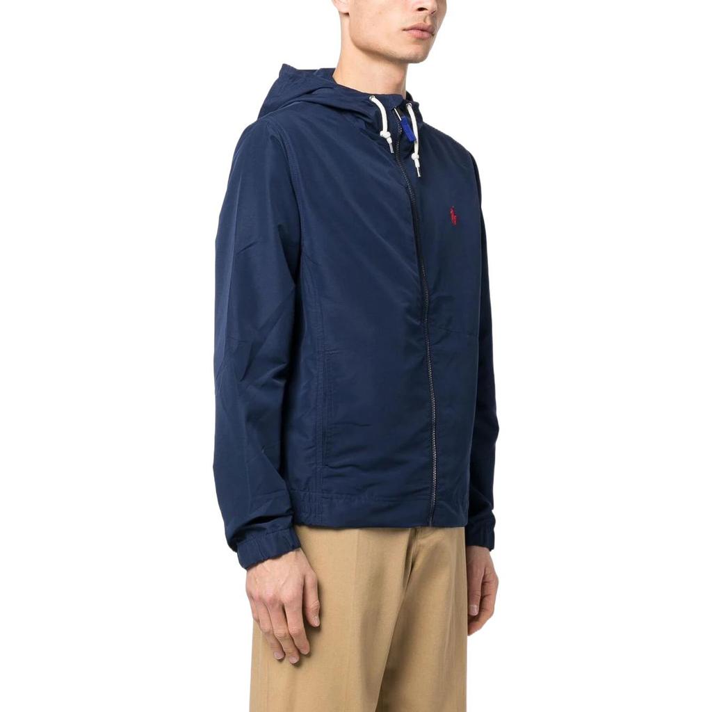 Polo Ralph Lauren Ss23 Logo Вышитая куртка с капюшоном и застежкой-молнией с длинным рукавом Мужские куртки Синий 710888070-001