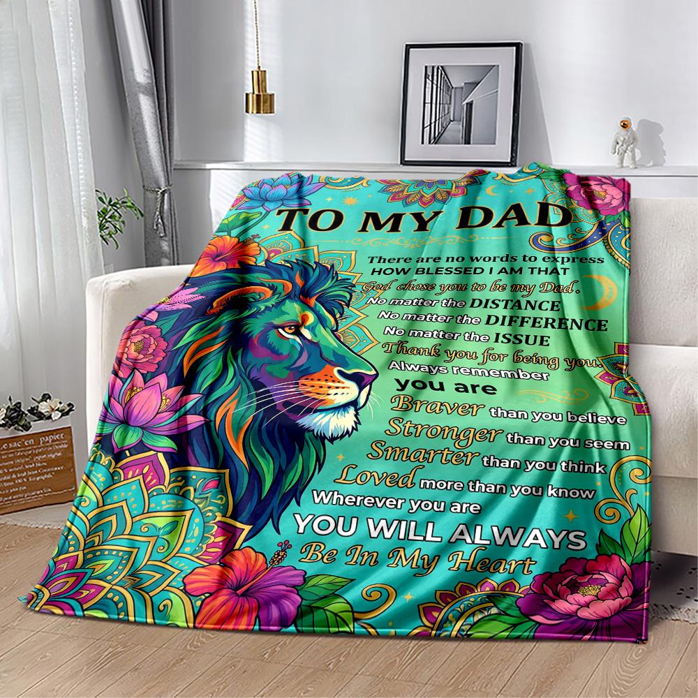 Love Letter To Dad Flannel Blanket-Soft and Suitable for Sofas,Beds,Offices,Travel,All Seasons,Great Gift for Holidays and Birthdays.
