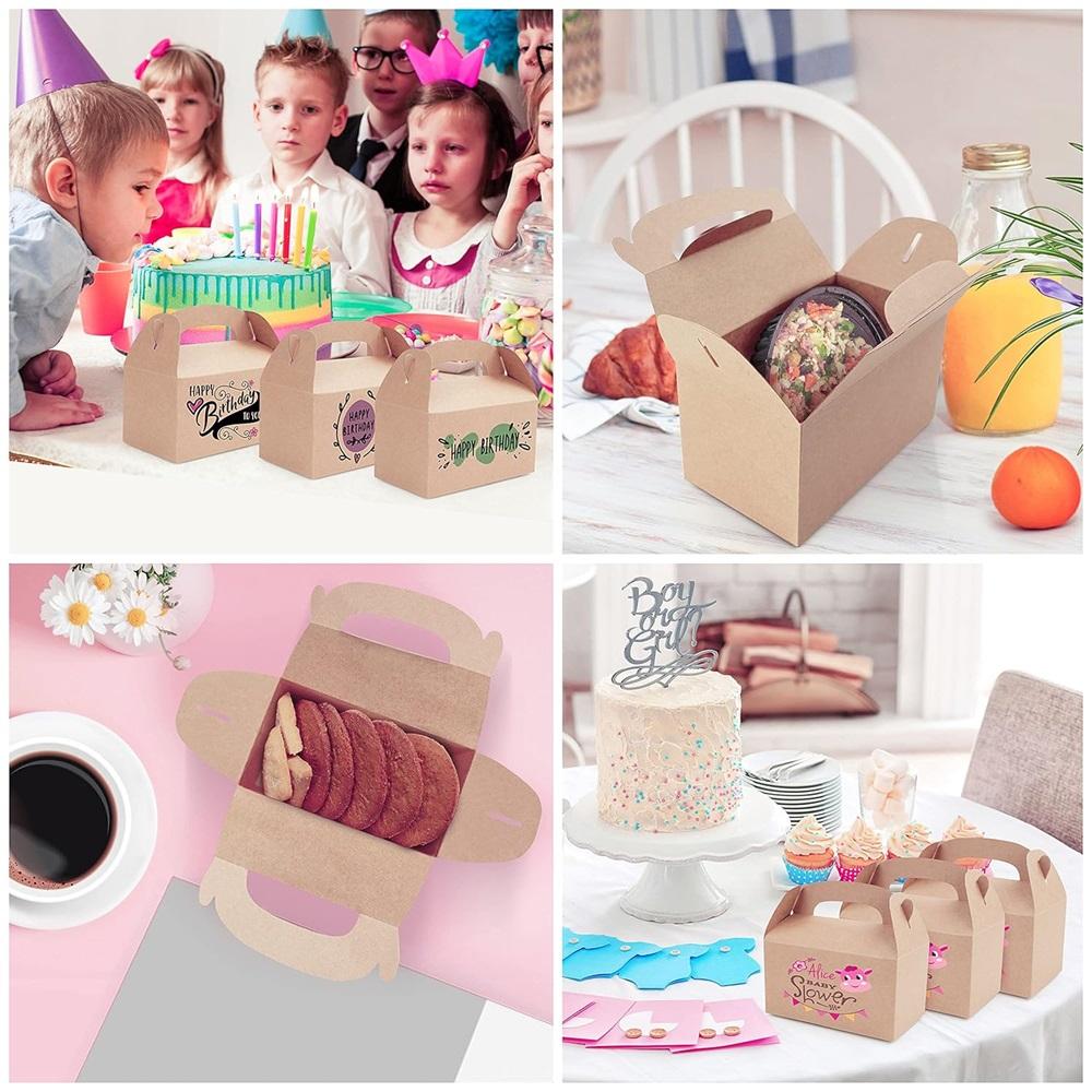 Подарочные коробки из крафт-картона с крышками и ручками (Пакет 20) - 15,74 X 8,89 x 8,89 см — удобные подарочные коробки для детских дней рождения, еды и свадеб!
