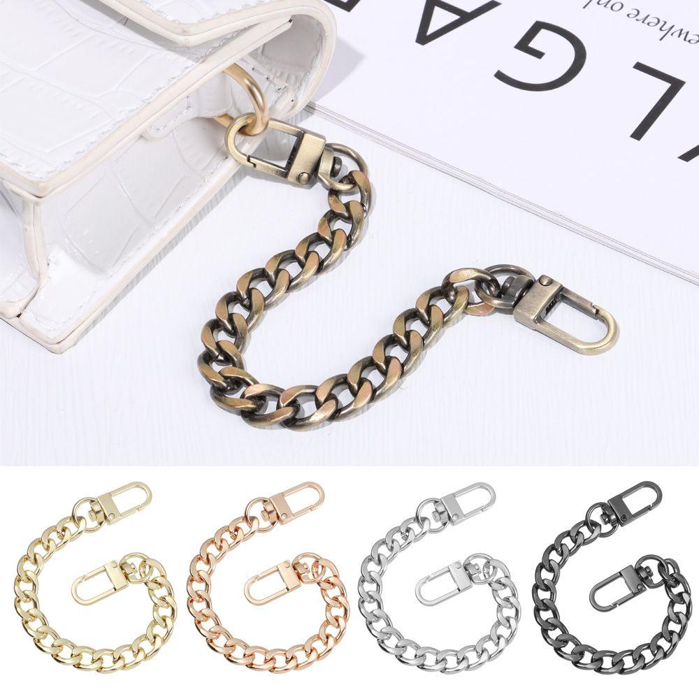 Aluminum Replacement Purse Chain Metal Flat Chain Extender with Metal Buckle Shoulder Bag Straps
