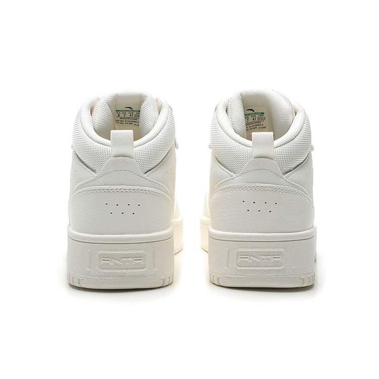 Anta Life Collection Textile, Synthetic Leather Slip Resistant Abrasion Resistant High top Skateboard Shoes Men's White 912348082-2
