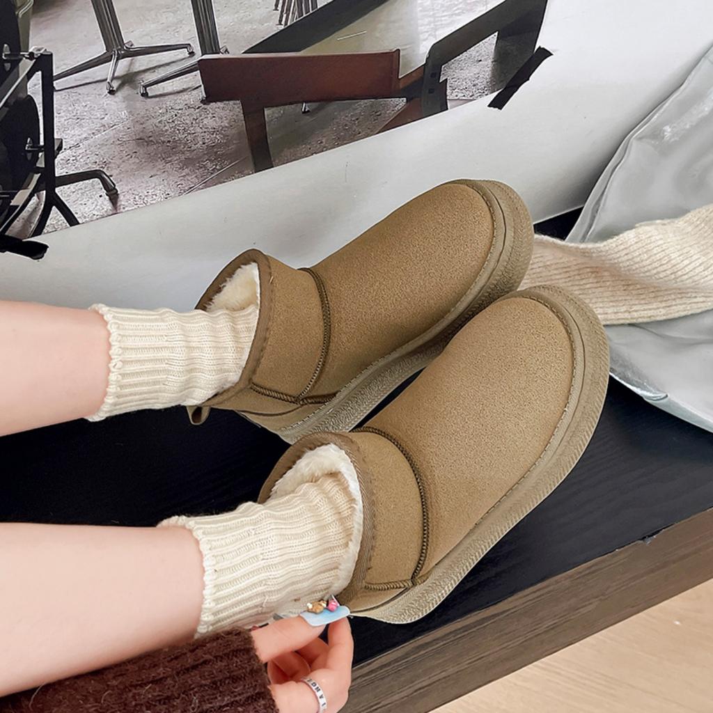 Зимние женские короткие плюшевые теплые зимние ботинки повседневная обувь новые замшевые ботинки челси ботильоны на плоской подошве женские ботинки на платформе размер 36-41