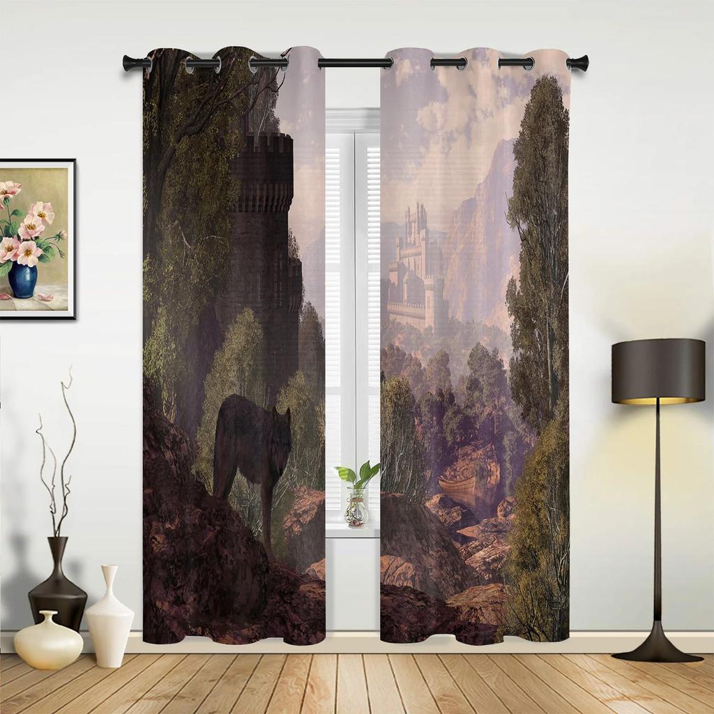 Шторы Животное Белый Волк для Спальни Гостиной Драпировка Кухня Детская Комната Занавеска для Окна Современный Домашний Декор