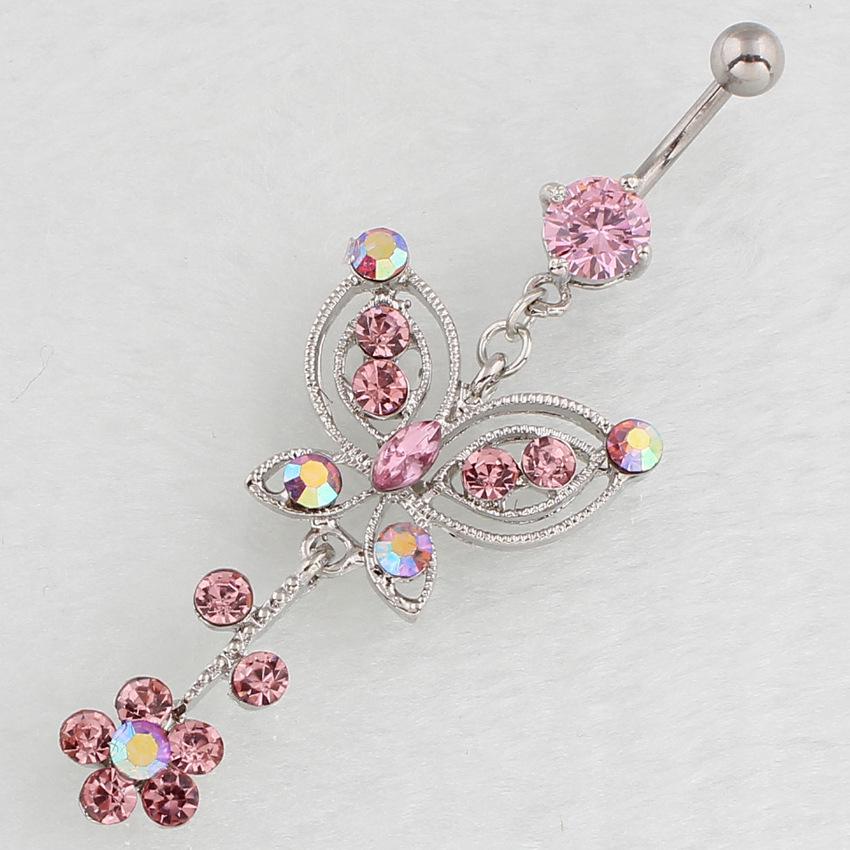 Гипоаллергенное кольцо для пупка в виде бабочки, медицинская нержавеющая сталь, украшения для пирсинга.