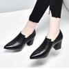 Fashion Fashion Block Heel Slip-on Non-Slip Wear-Resistant Single Shoes Autumn New Pointed Toe Deep Mouth High Heels