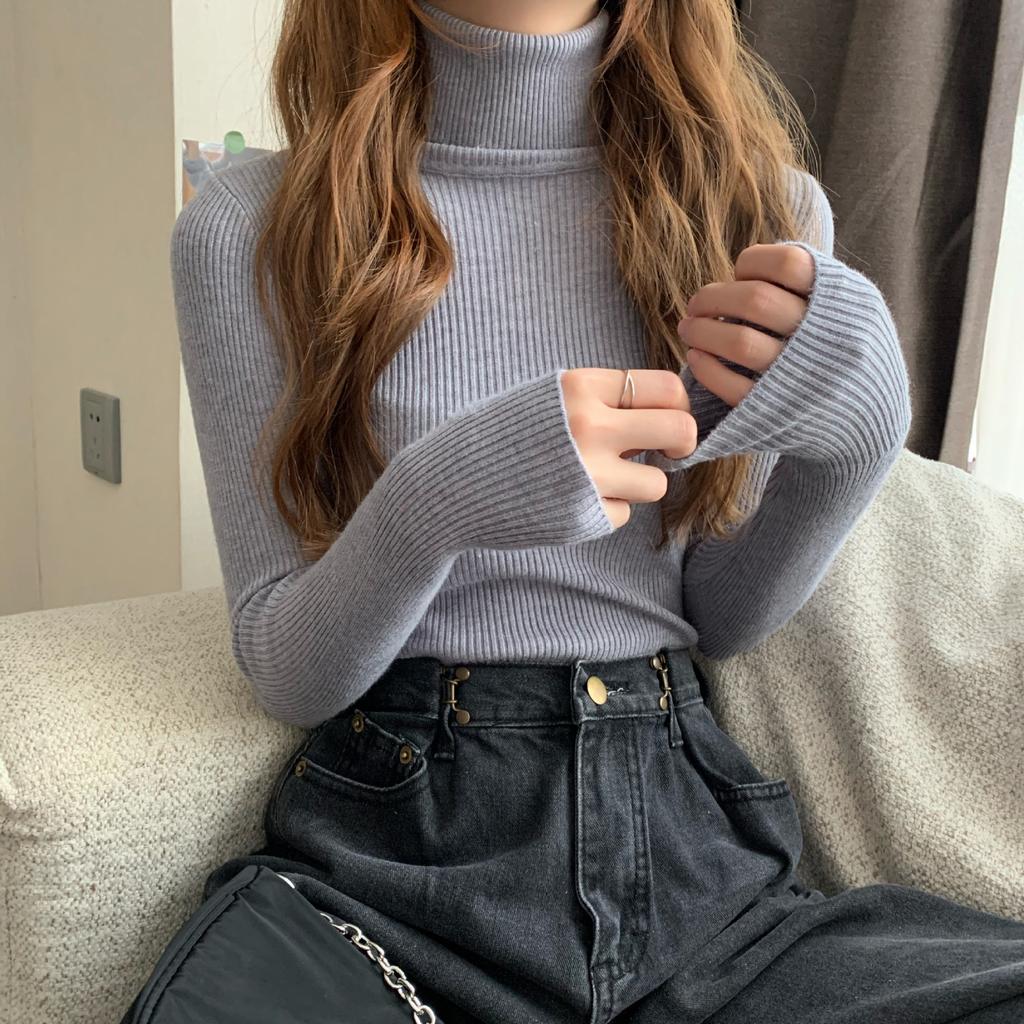 Ребристый пуловер, женский свитер, джемпер, зимняя тонкая водолазка, вязаные свитера, женский мягкий теплый трикотаж с длинными рукавами, свитер