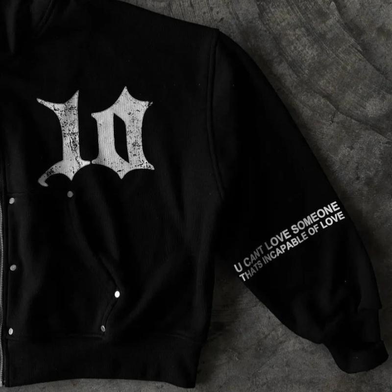 Толстовка с капюшоном в стиле хип-хоп и вышивкой в стиле 2000-х годов с принтом и вышивкой в стиле пэчворк