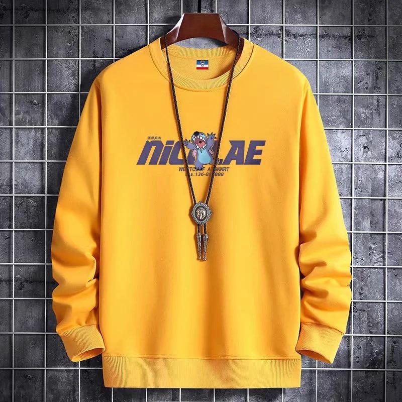 2024 Молодежный трендовый белый бархатный свитшот с круглым вырезом - Теплый осенне-зимний топ