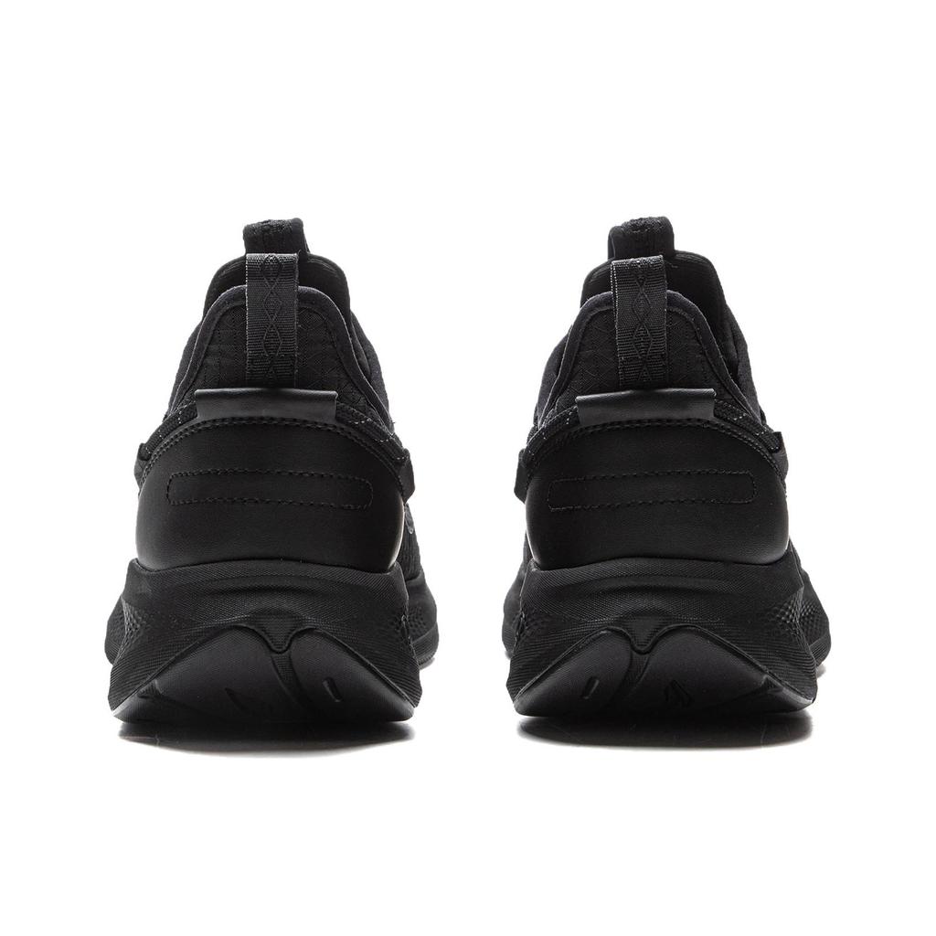 Li Ning Cloud Easing Soft Rebound Breathable Thick Sole Increased Height Non-Slip Wear-Resistant Low-Top Casual Shoes Men Sneaker Black AGLV133-2