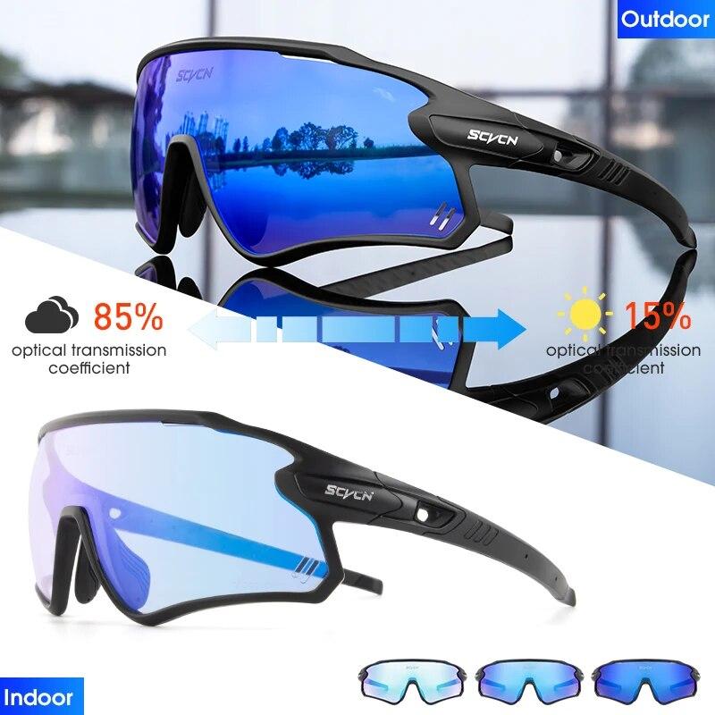 Photochromic Sunglasses for Men Cycling Glasses Women Outdoor Sports Bicycle UV400 Goggles Climbing MTB Road Bike Eyewear