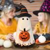 Cute Resin Ghost with Pumpkin Halloween Decoration - Practical Home Decor Small Statue for Fall and Halloween Festivities