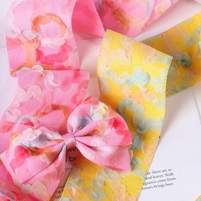 High Quality Printed Lace Lace Ribbon Butterfly Clip Hairpin Raw Material Gift Wrap Tape Diy Clothing Accessories Ribbon