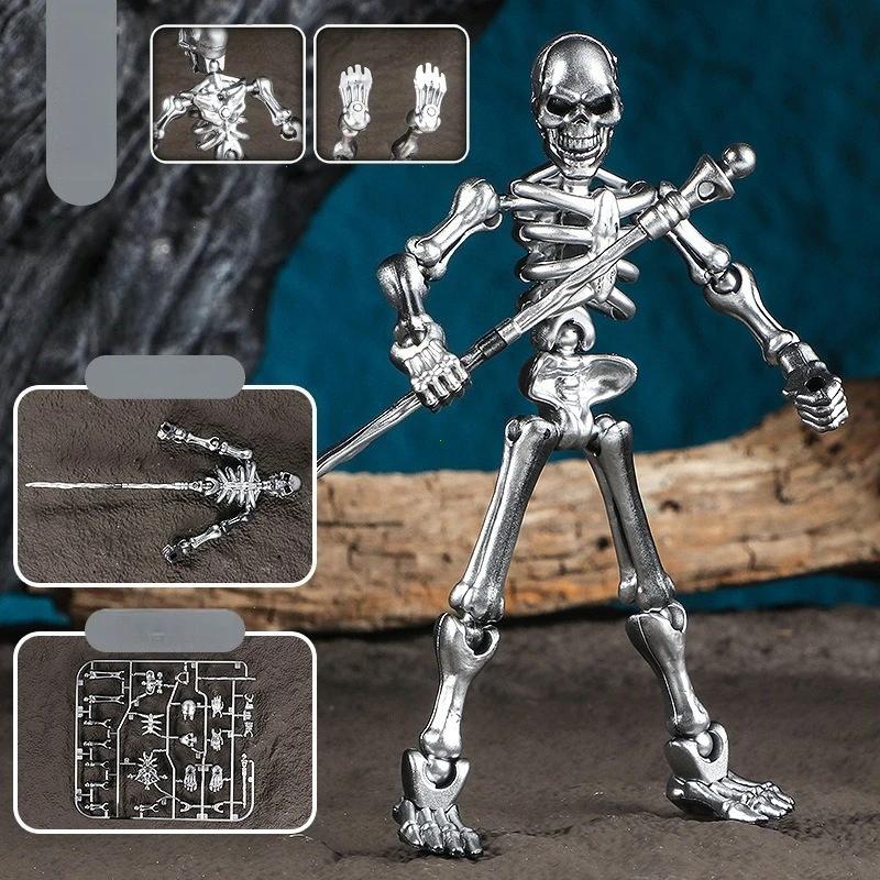 Магнитная Трехмерная Игра-Конструктор Модели Черепа Многосуставная Декорация Из Черепа и Костей Фигурки Аниме Игра