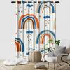 Cartoon Pattern Blackout Curtains 2Pcs Educational Fun Design For Children'S Room Living Room Bedroom Window Decor Grommet Top