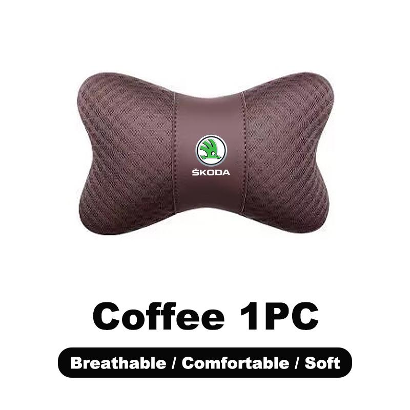 Car Seat Headrest Lumbar Support Cushion Pillow For Skoda S Fabia 2 Superb Octavia 2 Karoq VII Yeti Scala Kamiq VRS Accessories