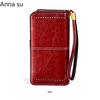 Ladies Leather Wallet Large Capacity Multifunctional Long Wallet European and American Retro Clutch