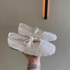 Bow Fairy Single Shoes Women's Shoes New Summer Mesh Breathable Shallow Mouth Mary Jane Shoes
