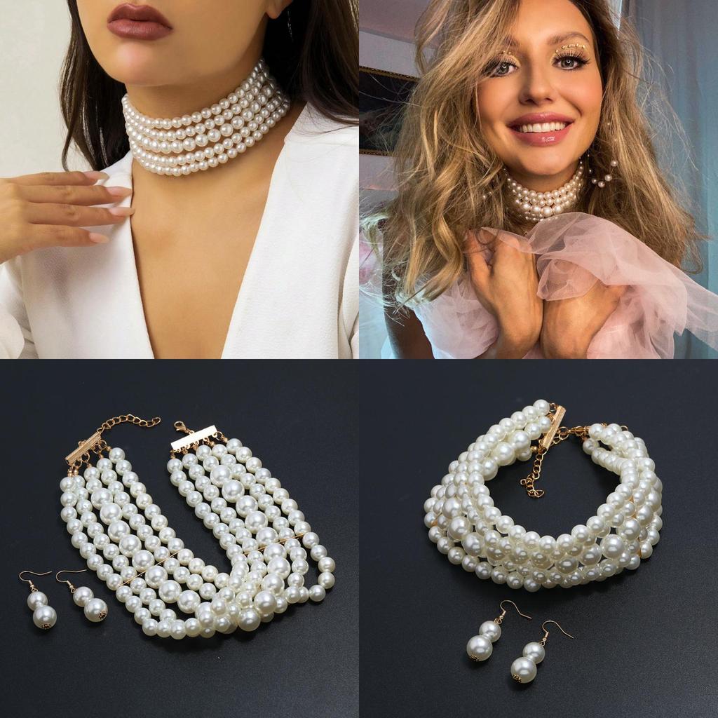 Ювелирные изделия Женская Модная Коллекция С Многослойной Жемчужной Подвеской из Сплава Ручной Работы Для