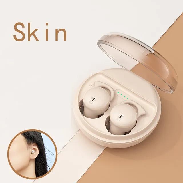 Наушники для сна, мини-маленькие беспроводные наушники Bluetooth 5.3, гарнитура с шумоподавлением и сенсорным управлением, невидимые наушники-вкладыши, подарки для девочек