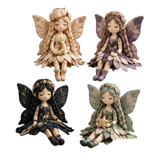 Cute Fairy Dolls Comprehensive Patchwork Kit Ring Fabric Green 30 Cm 1 Pc