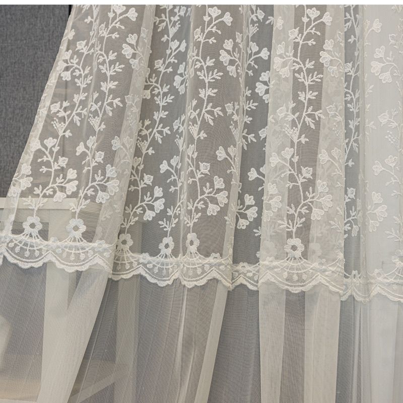 Красивая вышитая прозрачная занавеска, простая вышитая мелкая цветочная белая тонкая прозрачная занавеска для окна в европейском стиле