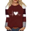 Рубашка для женщин, модная повседневная футболка с рукавом реглан, круглым вырезом и длинным рукавом, свободная футболка с принтом, женский топ