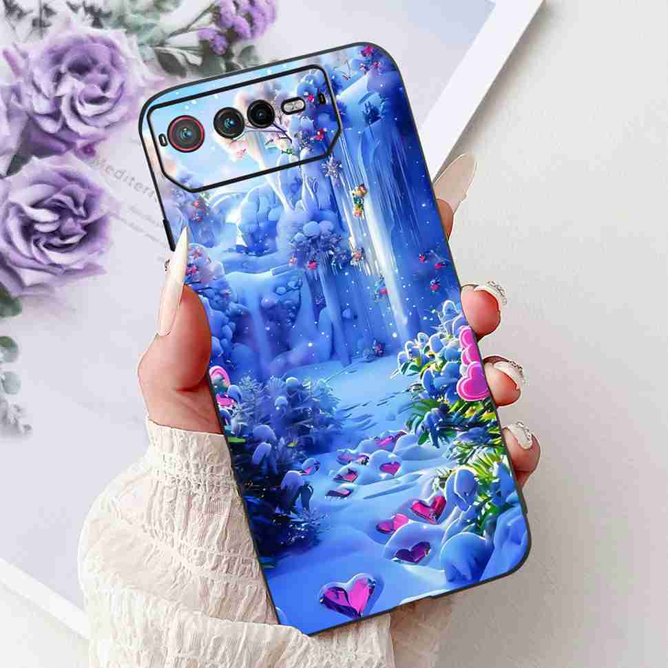 For Asus ROG Phone 6 6.78" Case Dragon Cartoon Rabbit Soft Silicone TPU Black Cover For Asus ROG 6 AI2201_C Bumper Phone Shell
